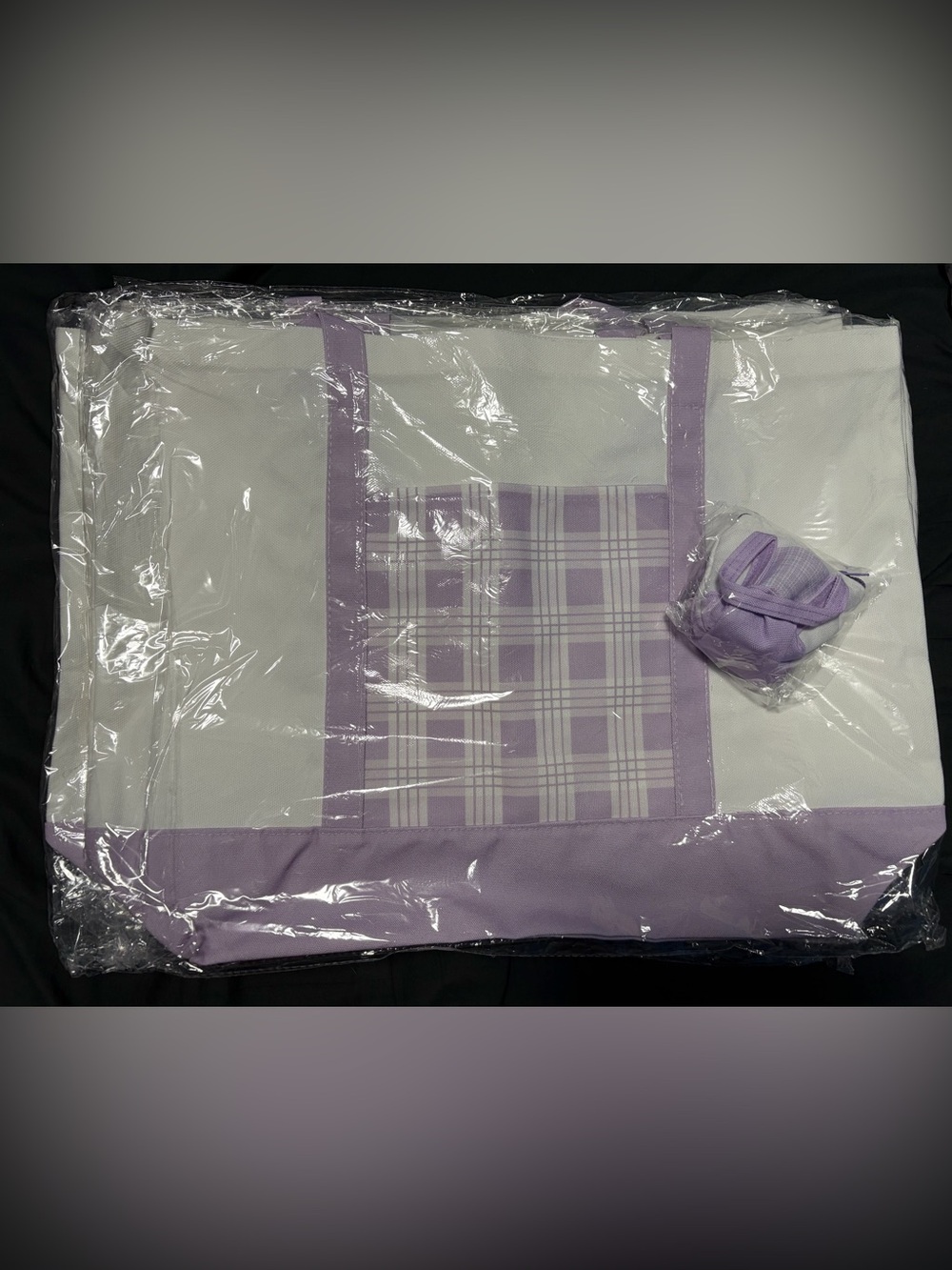 Purple Palaka Canvas Bag & Purple Micro Mini Palaka Canvas Bag Set